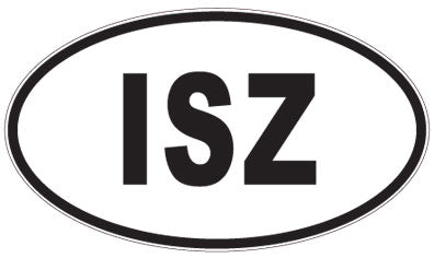 ISZ - 3 Letter Initials Oval Sticker