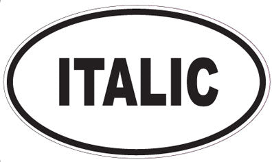 ITALIC - Oval Sticker