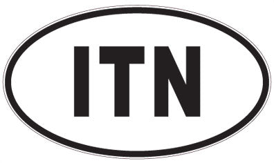ITN - 3 Letter Initials Oval Sticker