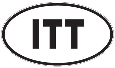 ITT - 3 Letter Initials Oval Magnet