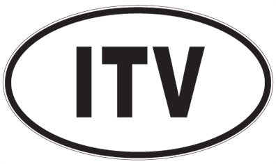 ITV - 3 Letter Initials Oval Sticker