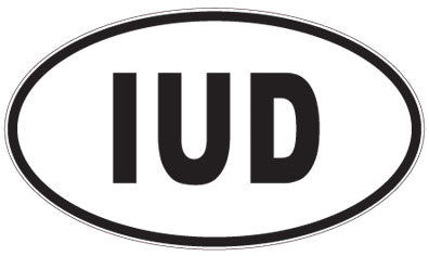 IUD - 3 Letter Initials Oval Magnet