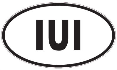 IUI - 3 Letter Initials Oval Sticker