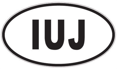 IUJ - 3 Letter Initials Oval Sticker