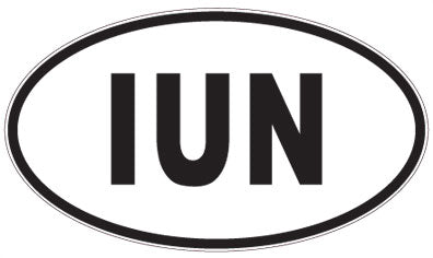 IUN - 3 Letter Initials Oval Sticker