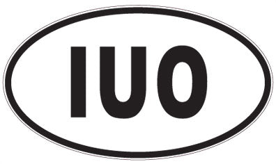 IUO - 3 Letter Initials Oval Magnet