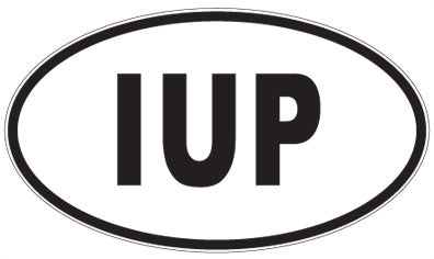 IUP - 3 Letter Initials Oval Sticker