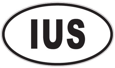 IUS - 3 Letter Initials Oval Magnet