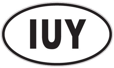 IUY - 3 Letter Initials Oval Sticker