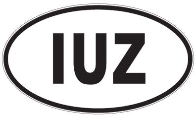 IUZ - 3 Letter Initials Oval Sticker