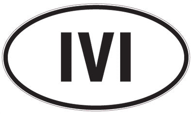 IVI - 3 Letter Initials Oval Magnet