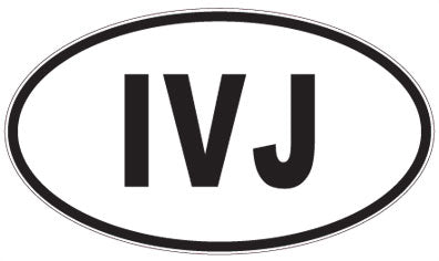 IVJ - 3 Letter Initials Oval Sticker