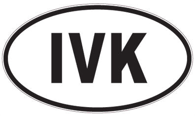 IVK - 3 Letter Initials Oval Sticker