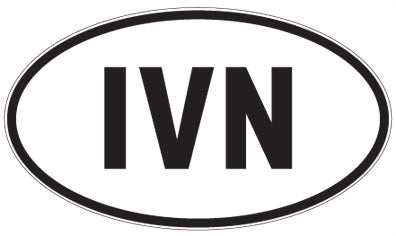 IVN - 3 Letter Initials Oval Sticker