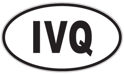 IVQ - 3 Letter Initials Oval Magnet