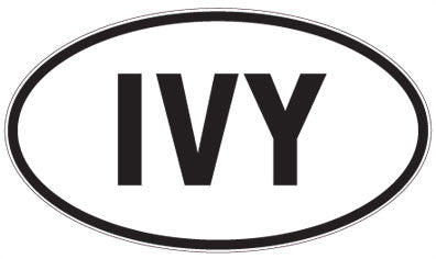 IVY - 3 Letter Initials Oval Magnet