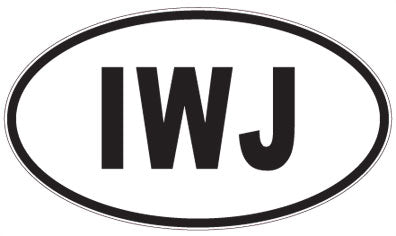 IWJ - 3 Letter Initials Oval Magnet