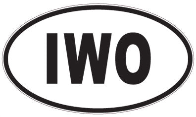 IWO - 3 Letter Initials Oval Sticker
