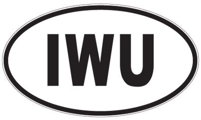 IWU - 3 Letter Initials Oval Sticker