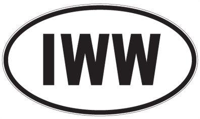 IWW - 3 Letter Initials Oval Sticker