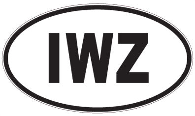 IWZ - 3 Letter Initials Oval Magnet