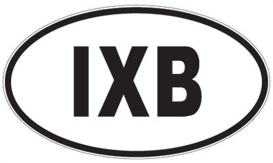 IXB - 3 Letter Initials Oval Sticker