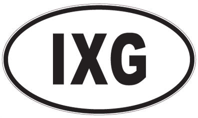 IXG - 3 Letter Initials Oval Sticker