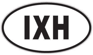 IXH - 3 Letter Initials Oval Sticker