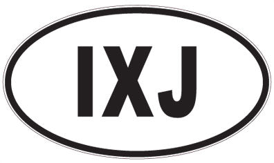IXJ - 3 Letter Initials Oval Sticker
