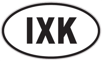 IXK - 3 Letter Initials Oval Sticker