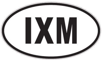IXM - 3 Letter Initials Oval Sticker