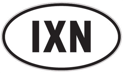 IXN - 3 Letter Initials Oval Magnet