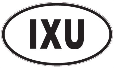 IXU - 3 Letter Initials Oval Magnet