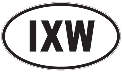 IXW - 3 Letter Initials Oval Sticker
