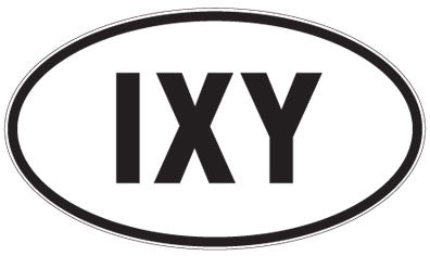 IXY - 3 Letter Initials Oval Sticker