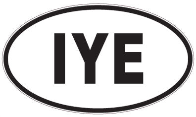 IYE - 3 Letter Initials Oval Sticker