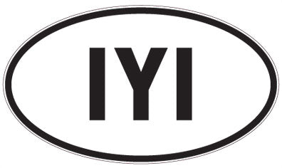 IYI - 3 Letter Initials Oval Sticker