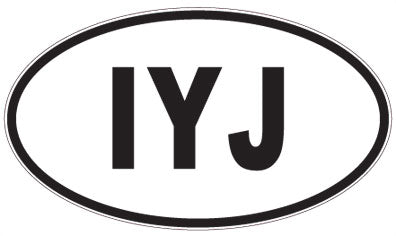 IYJ - 3 Letter Initials Oval Sticker