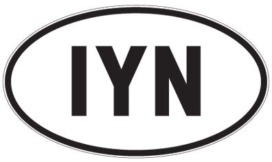IYN - 3 Letter Initials Oval Magnet