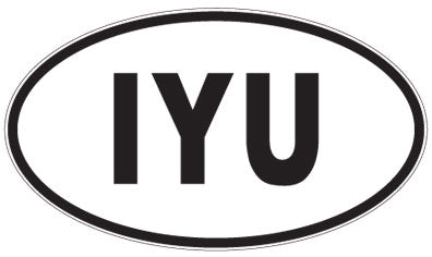IYU - 3 Letter Initials Oval Magnet