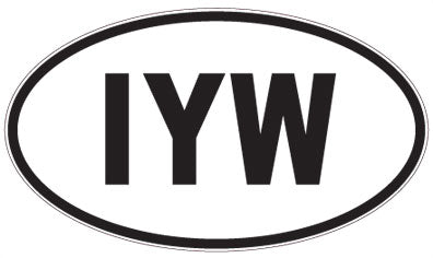 IYW - 3 Letter Initials Oval Sticker