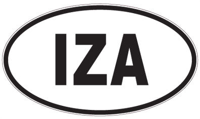 IZA - 3 Letter Initials Oval Magnet