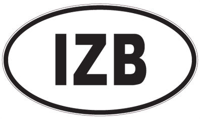IZB - 3 Letter Initials Oval Magnet