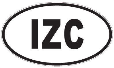 IZC - 3 Letter Initials Oval Sticker