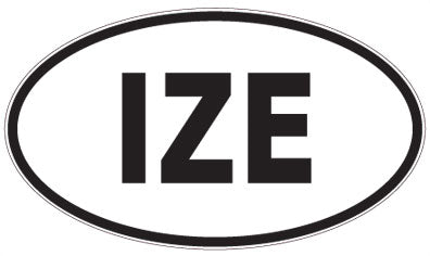 IZE - 3 Letter Initials Oval Sticker