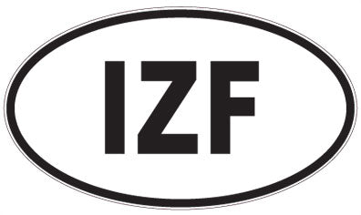 IZF - 3 Letter Initials Oval Sticker