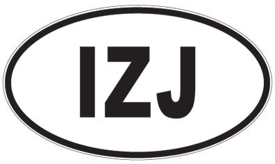 IZJ - 3 Letter Initials Oval Sticker