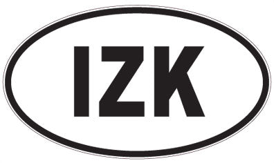IZK - 3 Letter Initials Oval Sticker
