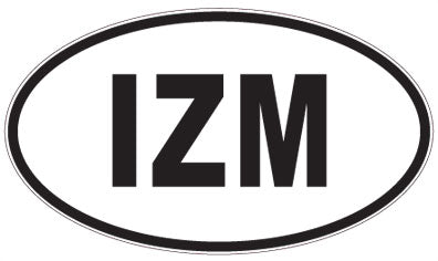 IZM - 3 Letter Initials Oval Magnet