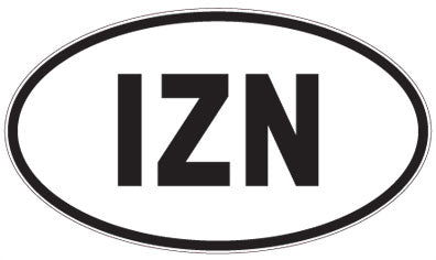 IZN - 3 Letter Initials Oval Sticker